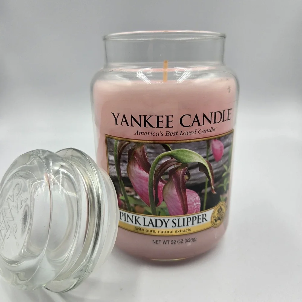 RARE Yankee Candle Retired Large PINK LADY SLIPPER‎ 22 Oz Jar Candle New Unused